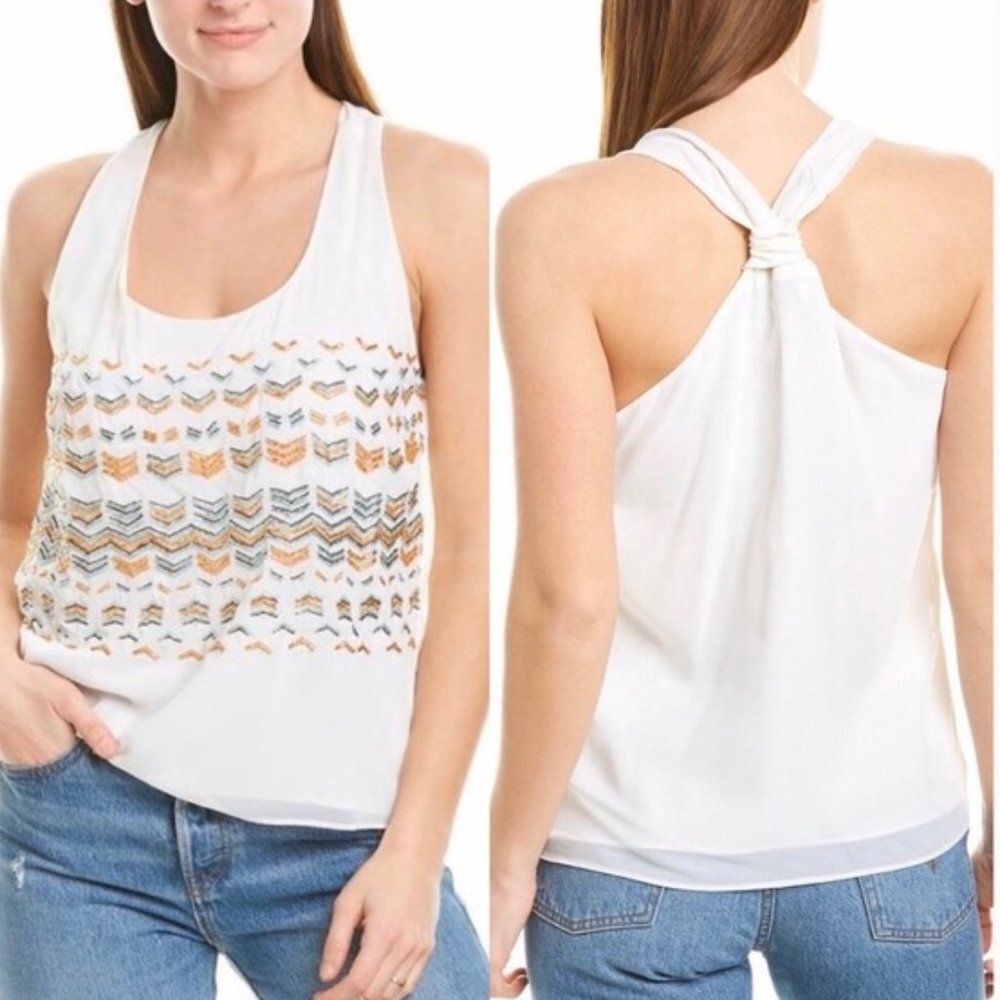 NWT Greylin tribal pattern beaded tank top size L